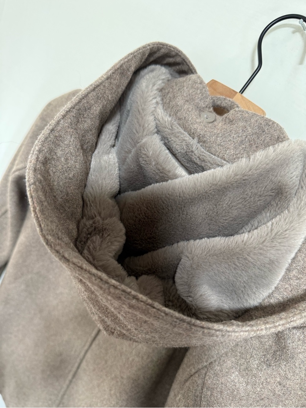 A New Day Wool Blend Hooded Coat Women’s XS Taupe Brown NWOT - Picture 4 of 7
